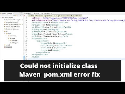 Maven Error Pom.xml file Could not initialize class org.apache.maven.plugin | Maven plugin error fix