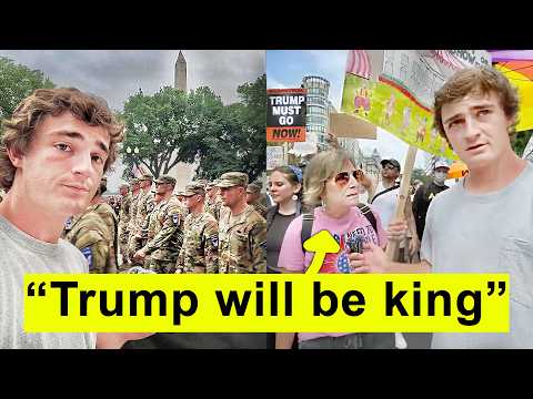 Inside Trump's Military Parade... Patriots vs Protesters