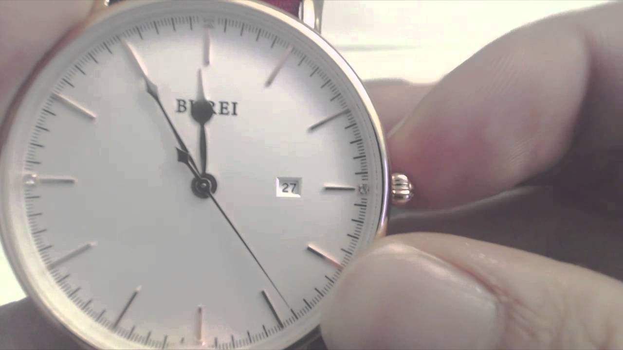 Montre Homme BUREI Minimaliste – Date, Grand Cadran Acier Inoxydable, Style Classique Et Élégant