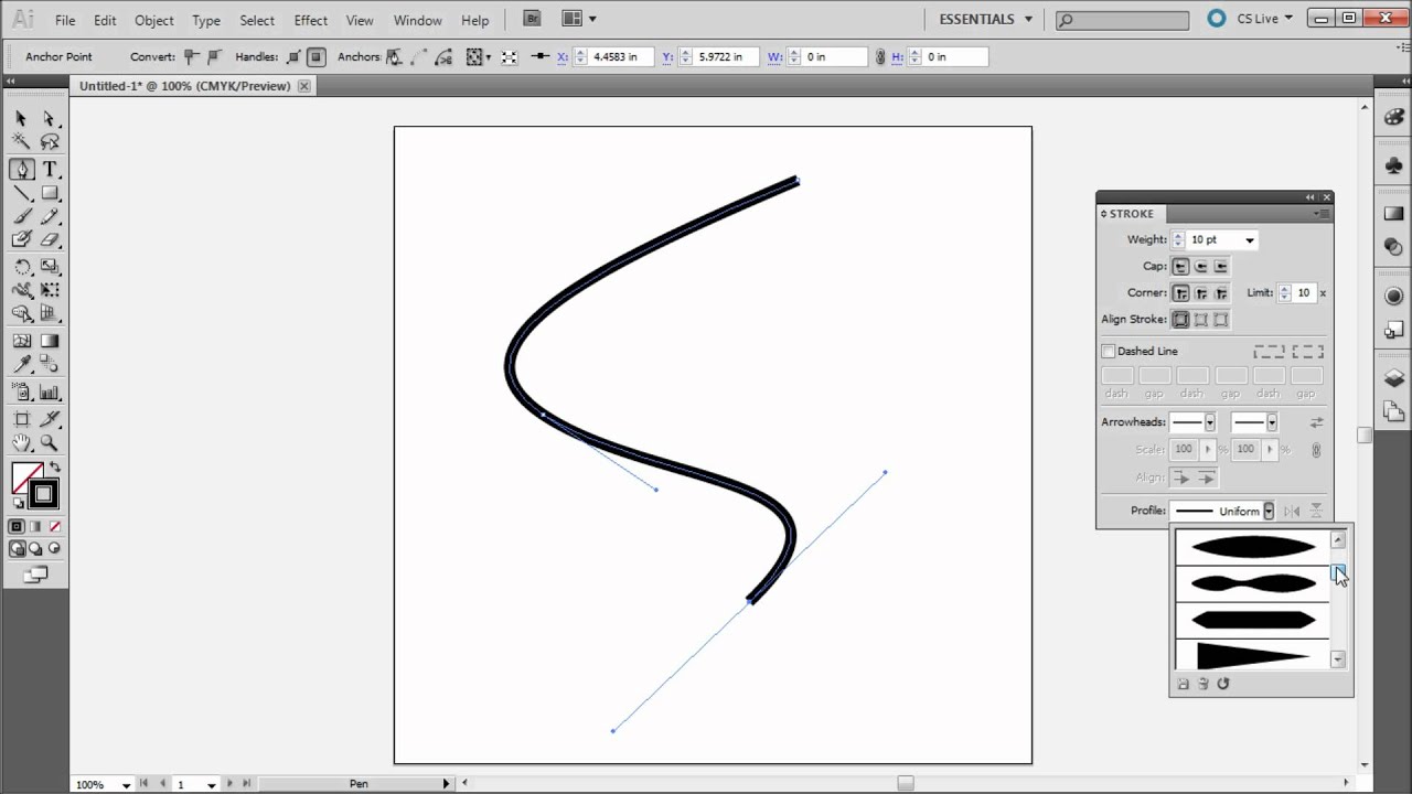 60 Second Illustrator Tutorial : Tapered and Elegant Lines -HD- 