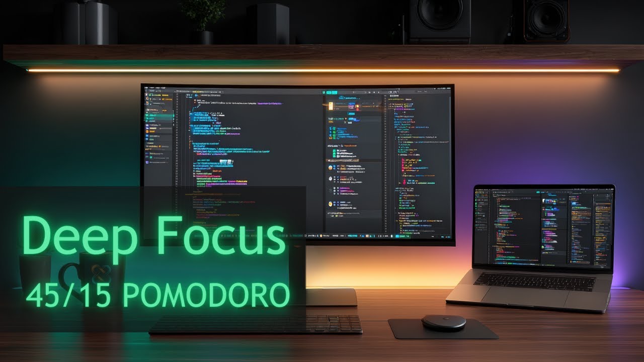 Deep Work Pomodoro for Coding & Study | 3 Hours 45/15 Focus Timer