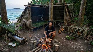 3 Days Alone on a Remote Island | Building Shelter, Finding Water and Catching Food to Survive