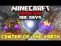 We Survived 100 Days At The CENTER OF THE EARTH in Hardcore Minecraft | Duo Modded Minecraft