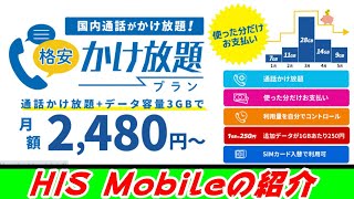 通話かけ放題の格安SIMはこいつだ！HIS Mobileの紹介