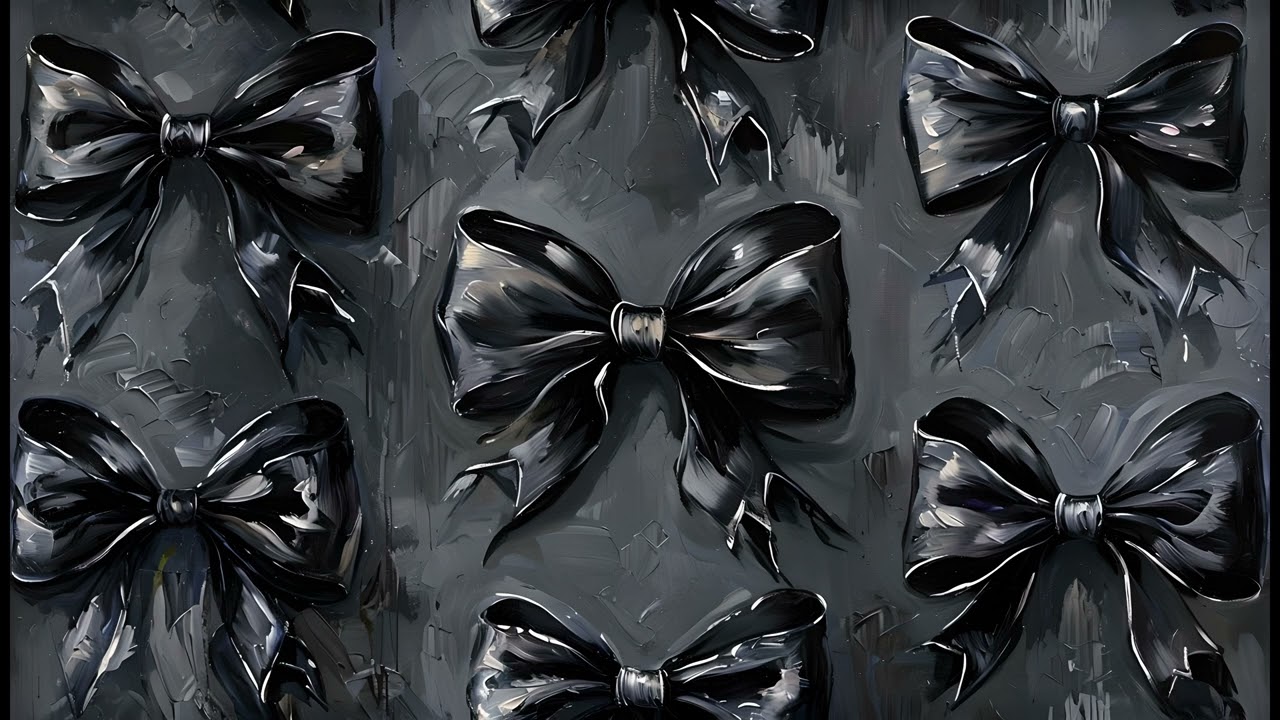 🖤 Gothic Black Bows Background | 2 Hour Dark Aesthetic TV Wallpaper | Dark Academia Ambiance