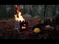 Camping overnight in Heavy rain under a tarp