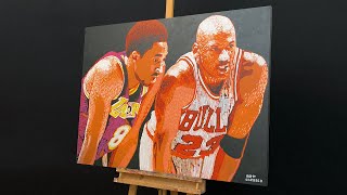 Painting Kobe And Michael Jordan In Pop Art