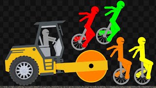 Dangerous Road Roller - Survival Stickman Unicycle Race
