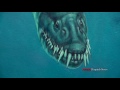 Enormous oil on canvas painting depicts prehistoric marine reptiles