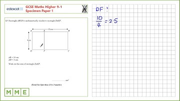 GCSE Maths EDEXCEL Higher Specimen     Paper 1   Q13 Similar shapes