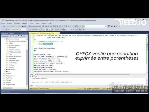 Créer une table avec des contraintes en utilisant SQL sous le serveur SQL SERVER (7)