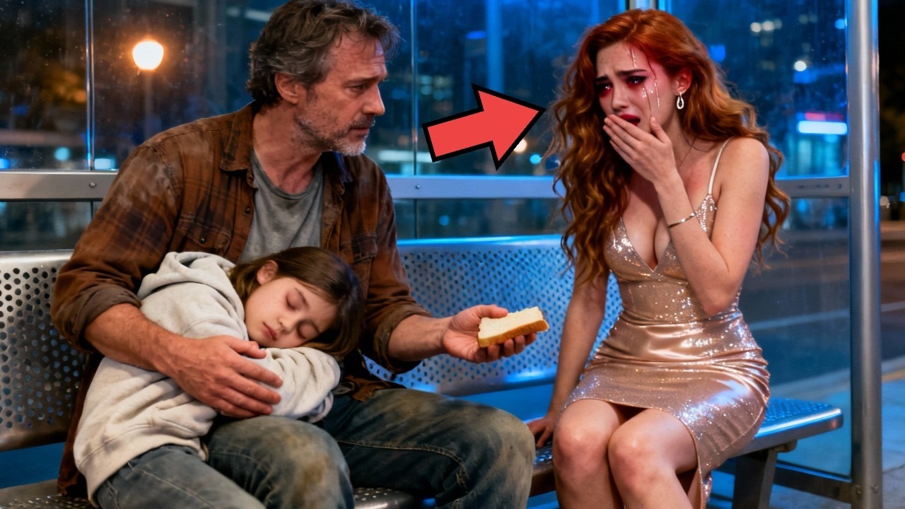 Padre povero si sedette con ragazza in lacrime alla fermata—ignaro fosse figlia di milionario...