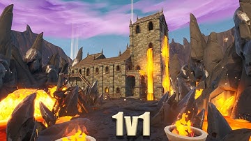 Fortnite: 1v1 Map -  Volcano Church 🌋 (Speed Build)