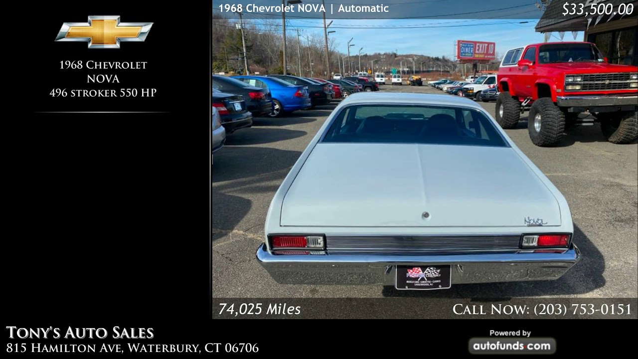 Used 1968 Chevrolet NOVA Tony's Auto Sales, Waterbury, CT YouTube