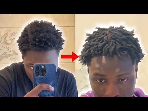 Getting a retwist on my short mullet locs
