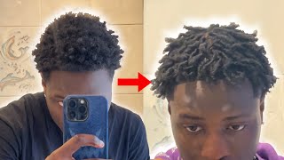 Getting a retwist on my short mullet locs