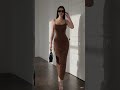 KAIZONE Brown Bodycon Maxi Dress 🤎 Stunning Slim Fit Party Look!