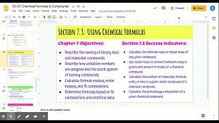 Ch 07: Chemical Formulas & Compounds - Google Slides