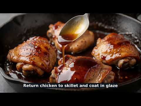 Skillet Honey Garlic Glazed Chicken Thighs recipe video thumbnail