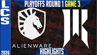 TLAW vs SR Highlights Game 3 | LCS Spring 2026 Playoffs | Team Liquid vs Shopify Rebellion G3