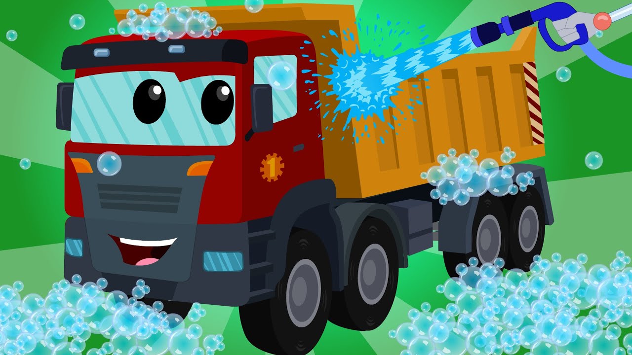 Dump Truck Car Wash Kids Videos Learn Transport 