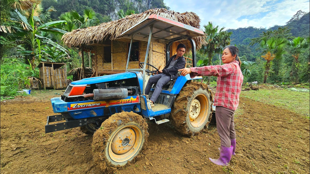The girl enthusiastically showed me how to drive a milling machine to cultivate cassava land