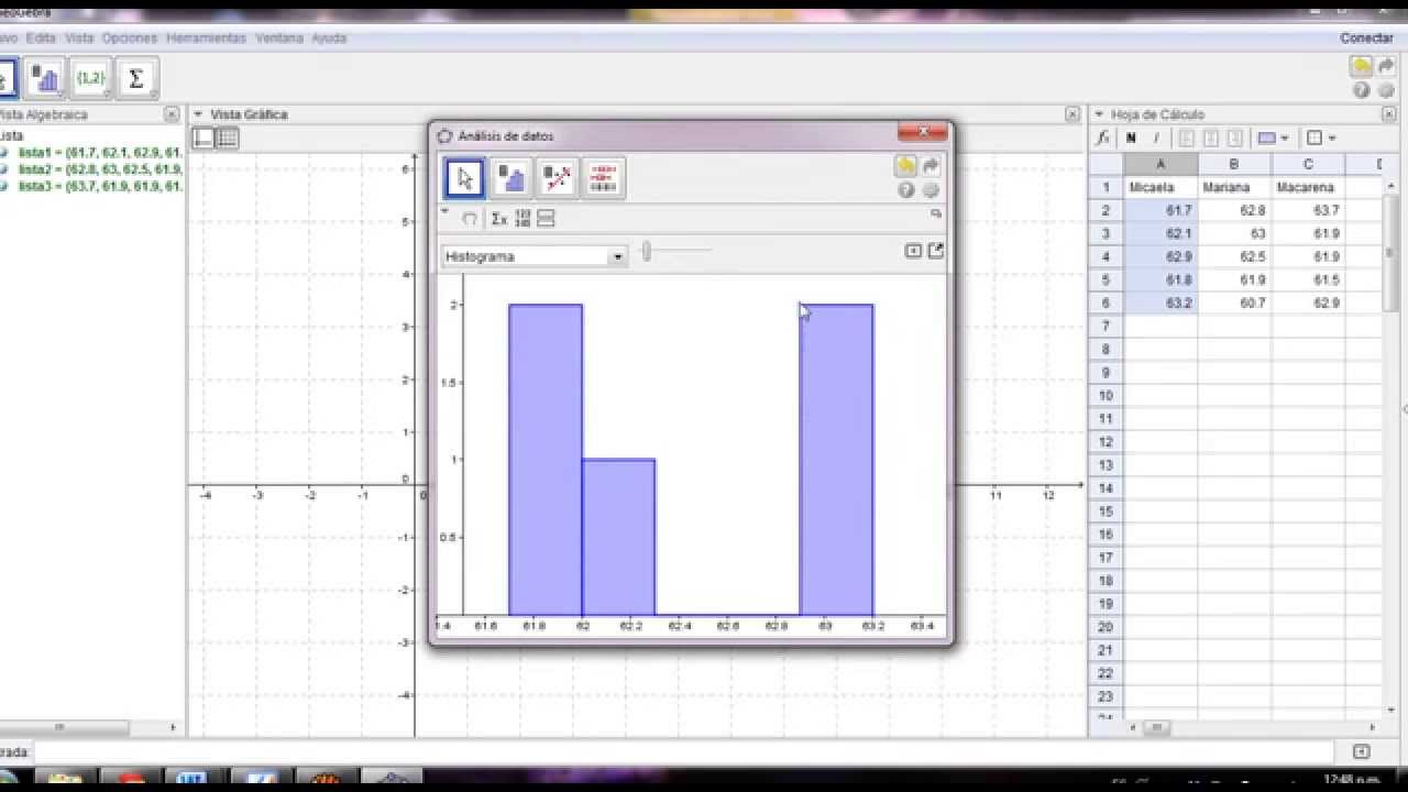 Geogebra - Estadistica - AnalizarDatos - YouTube
