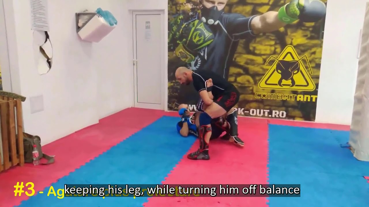 Four counters with grabbing blocks against round house kick