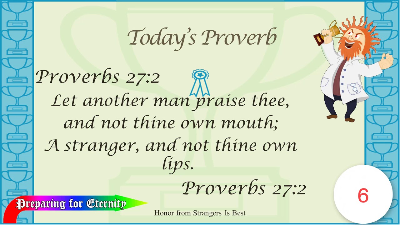 Image result for proverbs 27:2 kjv