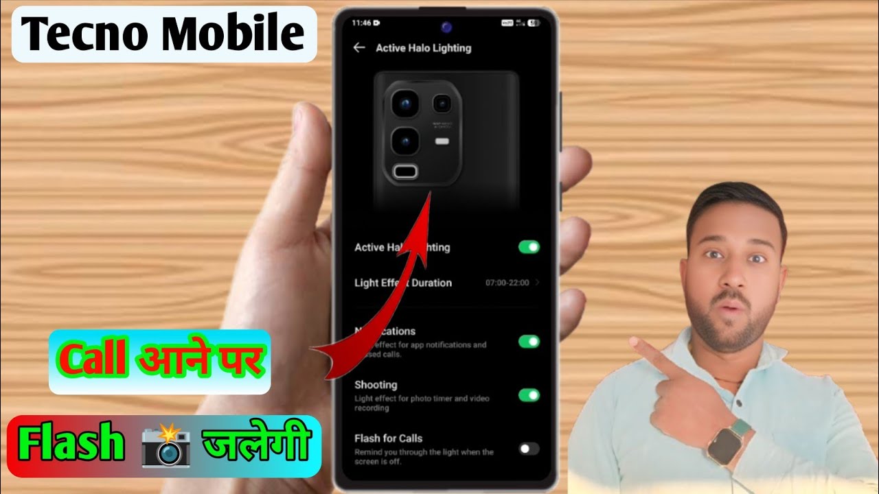 tecno me call flashlight kaise on kare, incoming call flash setting tecno