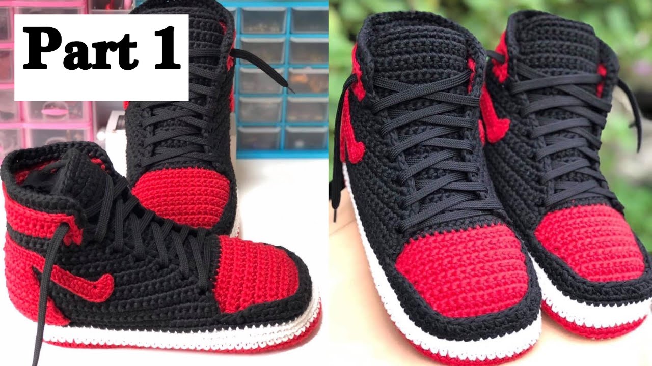 How to crochet Jordan shoes adult size 