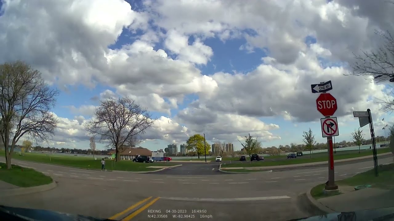 Dash Cam | Belle Isle Drive In Detroit, Michigan, Rexing VC5 Plus