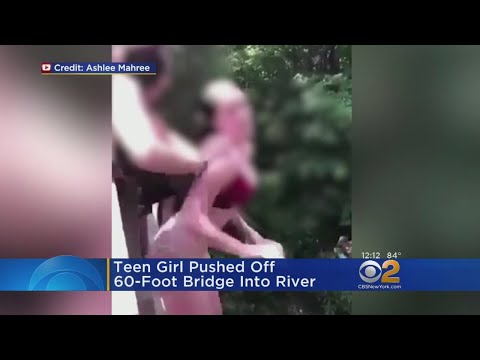 Watch Teen Girl Pushed Off 60-Foot Bridge Into River