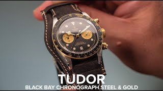 The old school machismo of the Tudor Black Bay Chronograph in steel and gold