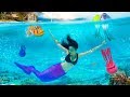 Mermaid trying Crazy Pool Toys Underwater | CloeCouture