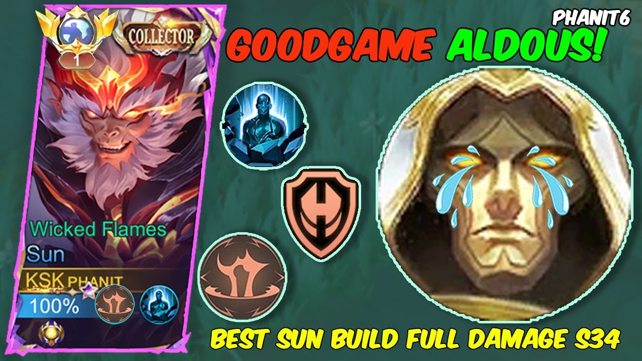 SUN DAMAGE 😳 BUILD FULL DAMAGE VS. ALDOUS DAMAGE - BEST SUN BUILD ...