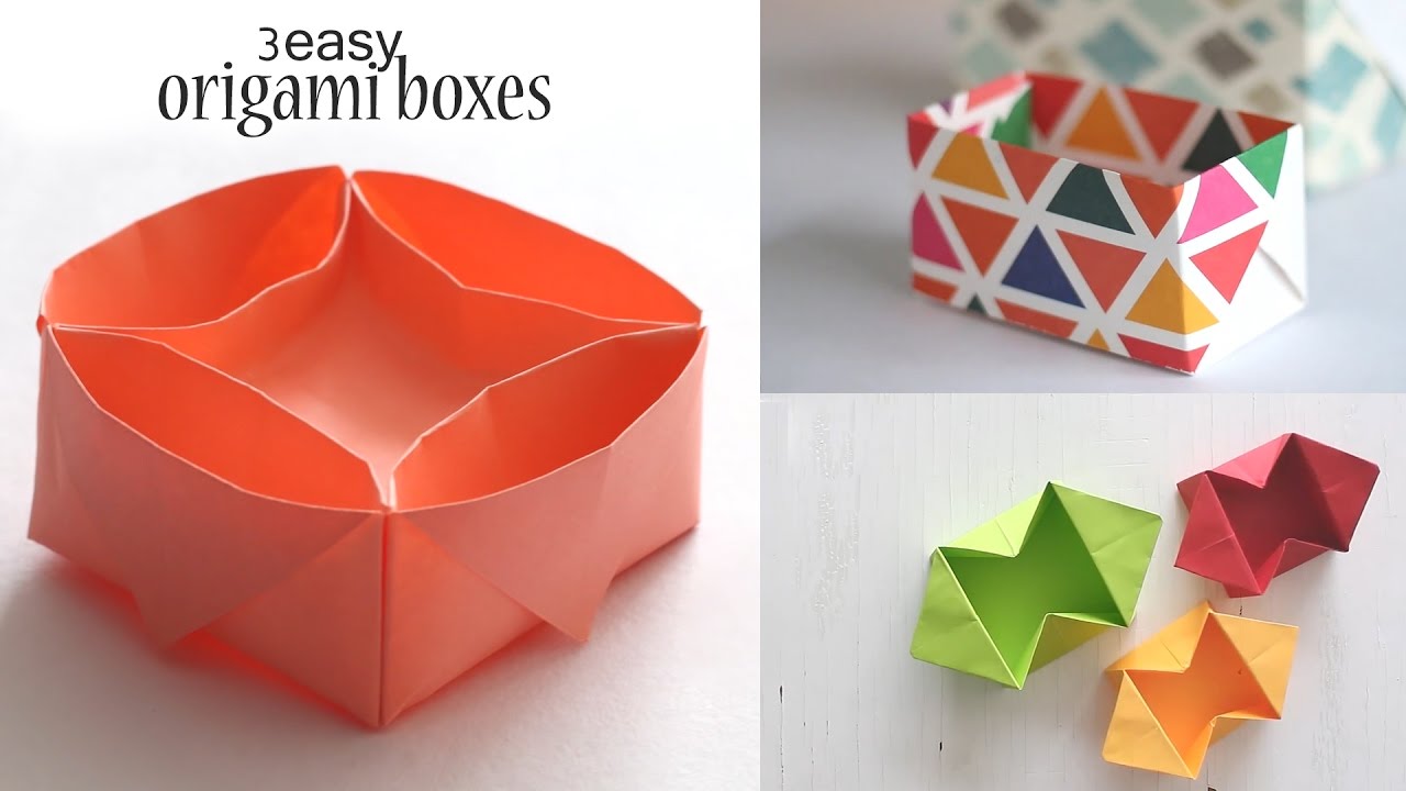 Paper Folding Boxes Pattern, easy origami box - Simplyblisslife.Com