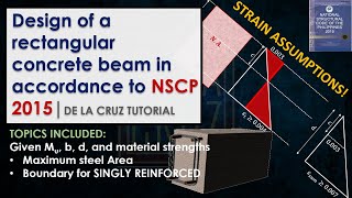 RCD - Design of rectangular concrete beam using NSCP 2015 PART 1 | DE LA CRUZ TUTORIAL