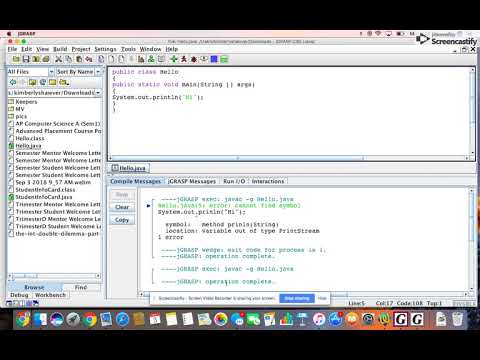 How to code a program in jGrasp Sep 3 2018 6 03 PM