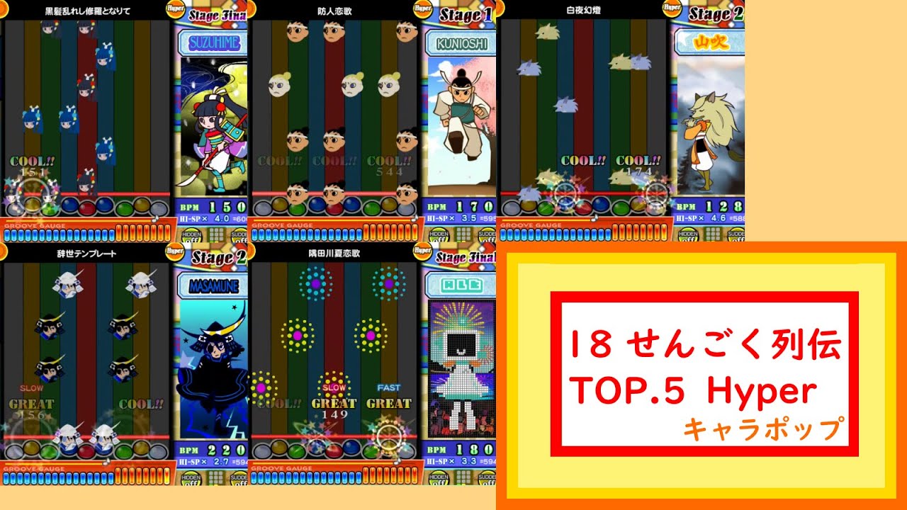ポップン 18th せんごく列伝 人気楽曲top 5 H キャラポップ Youtube