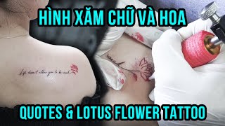 Hình Xăm Chữ Và Hoa Sen Cá Tính Cho Nữ - Quotes & Lotus Flower Tattoo - Ngoc Thong Tattoo