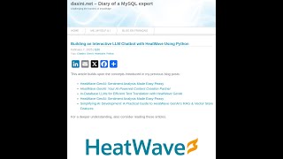 Building an Interactive LLM Chatbot with  HeatWave Using Python