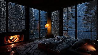 Goodbye Stress to fall Asleep Fast with Heavy Rain & Intense Thunder on Window, Natural White Noise