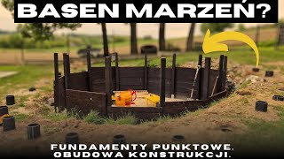 Zabudowa basenu stelażowego #3. Bestway Steel Pro 3.96m. Fundamenty punktowe. #pool #basen #diy #yt
