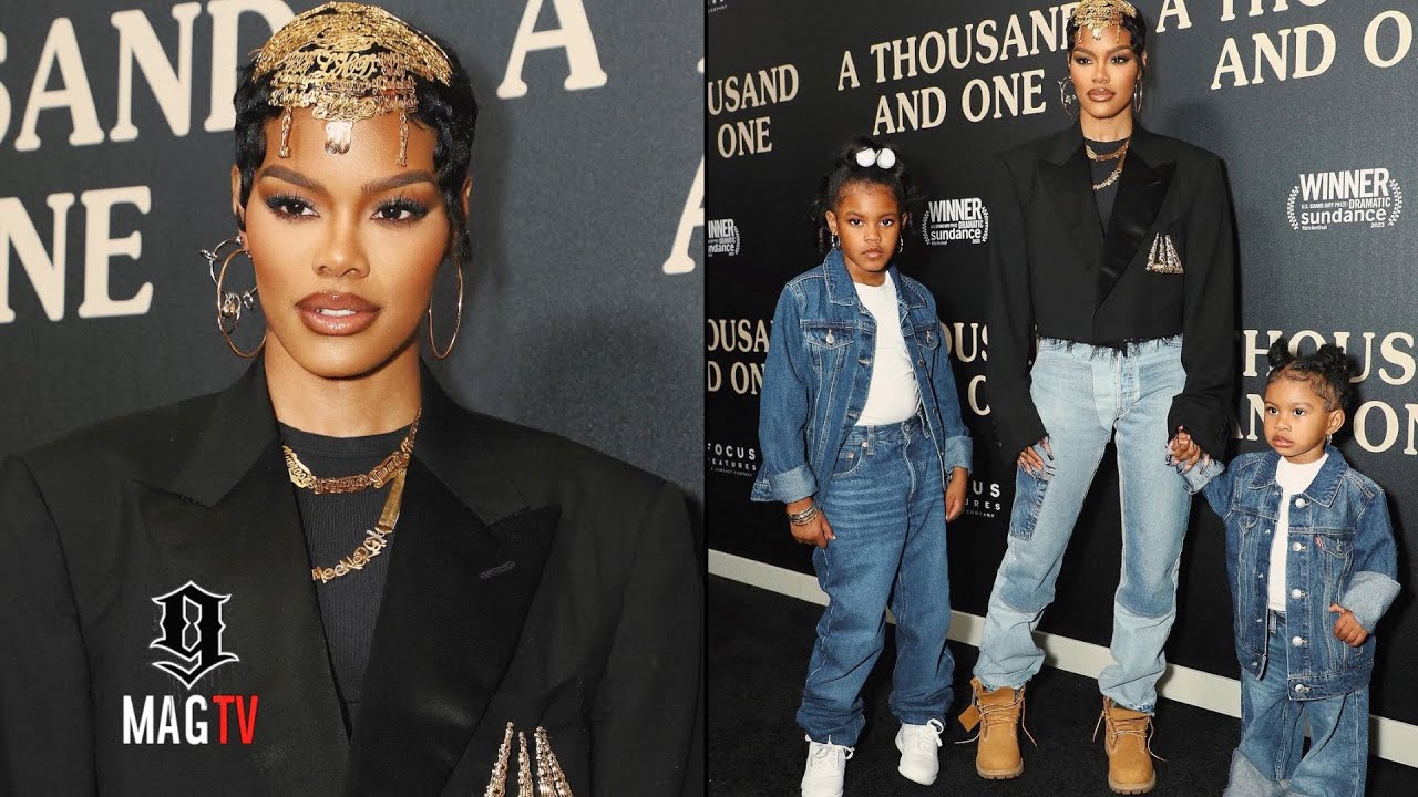 Teyana Taylor and Her Kids at A Thousand and One Premiere