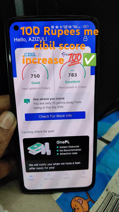 100 Rupees me cibil score increase 💯✅♥️💪