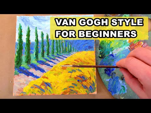 How to paint like Van Gogh oil painting for beginners fast and simplified Van Gogh technique style