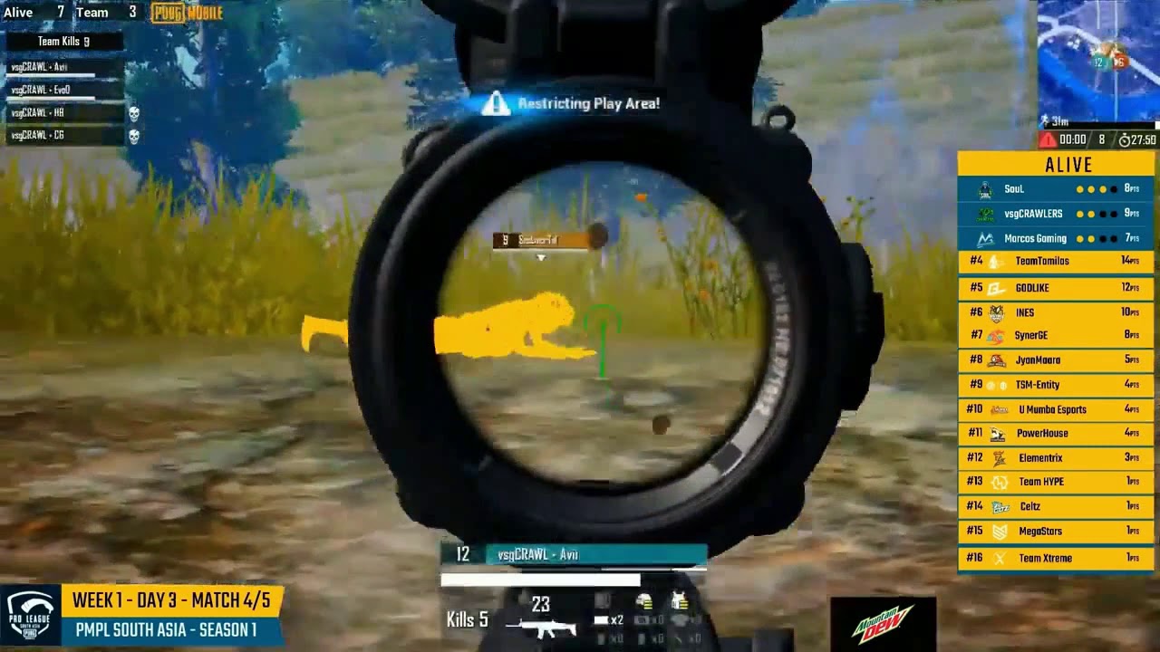 Pmpl match #14 marcos gaming chicken dinner mgz vs soul vs vsgcrawlers