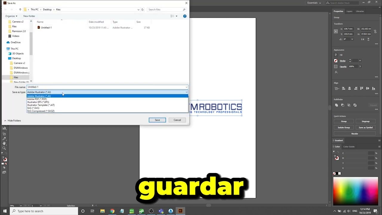 Cómo Exportar Archivos desde Illustrator
