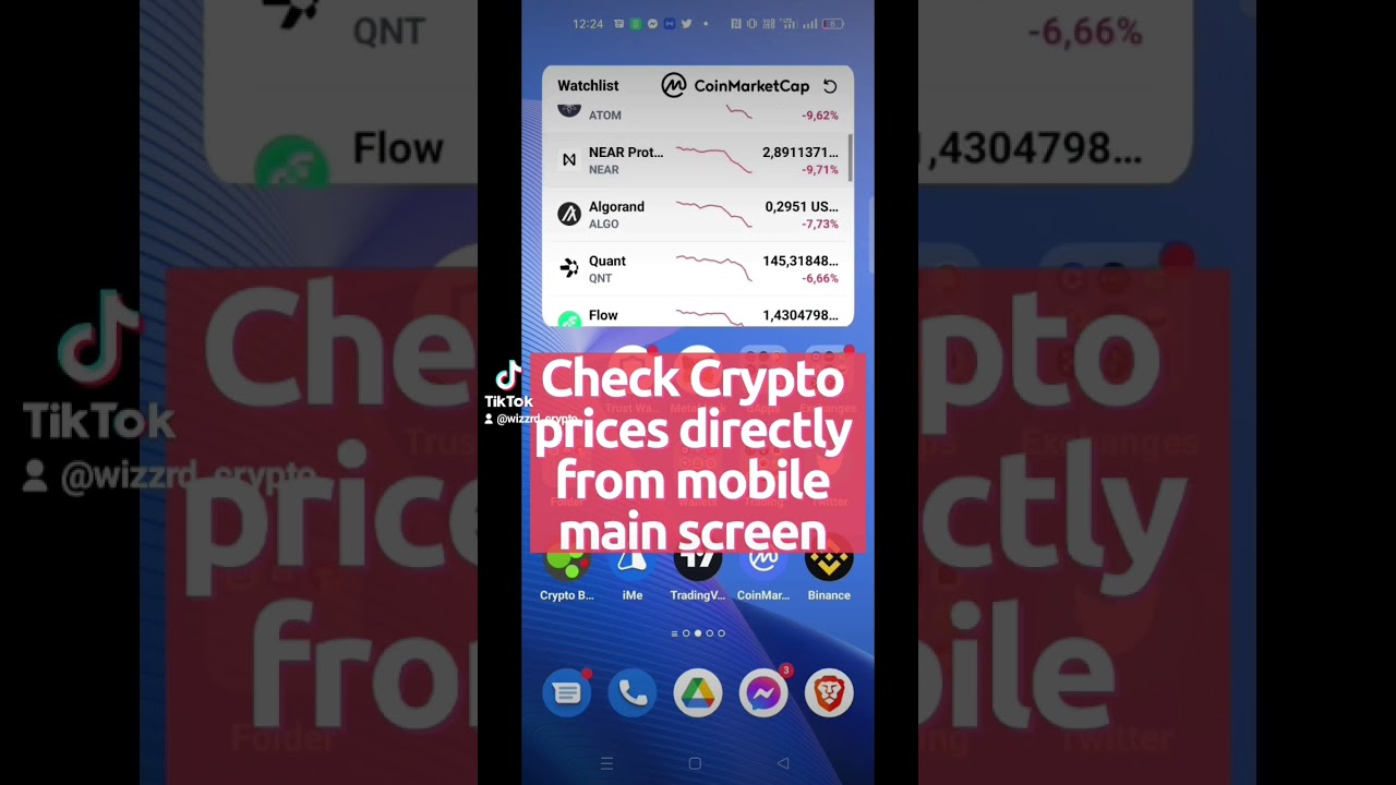 Crypto prices on your mobile main screen